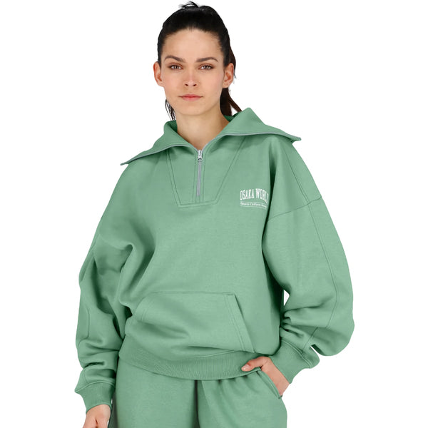 OSAKA Women Half Zip Sweater green